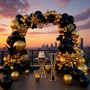 Beautiful 149Pcs/set Black Gold Color Theme Balloons Garland Arch Kit for Birthday Party Home Decoration Props