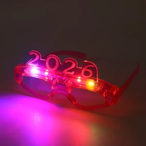 LED Flashing Eyewear for Party Celebration, Plastic Light up Glasses with 4 LED Lights for New Year Festival
