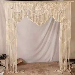 YH-109 Boho Wedding Decor Macrame Hanging Banner Party Wedding Backdrop Curtains Drapes