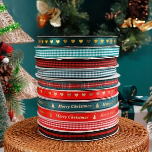 1-2.5cm Christmas Ribbon Roll Decorative Ribbon for Christmas Decoration Factory Wholesale Customizable