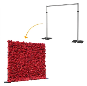 Adjustable 8x8ft or 10x10ft Silver Iron Aluminium Metal Heavy Duty Pipe and Drape Backdrop Stand for Wedding Events