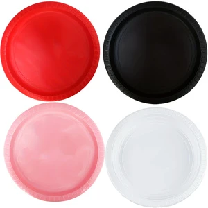 Disposable Plastic Plates Solid Color Food Grade Waterproof and Oil Resistant Suitable for Holiday Events and Gatherings