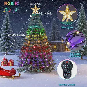Smart for Plastic Christmas Tree Light 400 LED APP Remote Control Outdoor Use DIY Text Pattern Music Sync Dimmable 6V