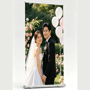 Custom Bride Groom and Family Photos Design Banners and Stand-up Signs for Wedding Party