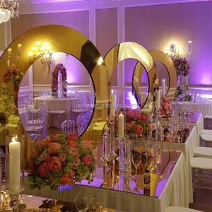 Shiny Gold Flower Stand Circle Wedding Centerpieces Stand for Wedding Table Centerpiece Decorations