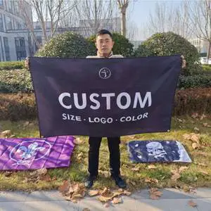Double Sided logo Advertising Nylon Polyester Banner Wall Flags Custom 3x5Digitally Printed Polyester Wedding and Festive Flags