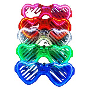 Luminous LED Glasses Heart Fluorescent Flash Blinds for Concert Party Cheering Novelty WholesaleProps Toys Party Decorations