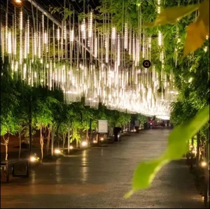 30CM-8Tube LED Meteor Shower String Light Waterproof LED Decoration Garland Outdoor Garden Christmas Tavern IP55 AC 110V 220V