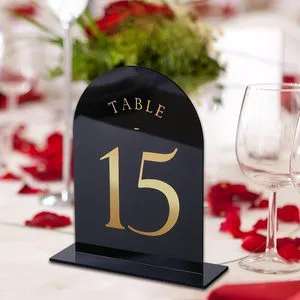Wholesale Arch Acrylic Place Cards & Table Numbers Custom Black Wedding Decoration with UV Printing and Modern Design