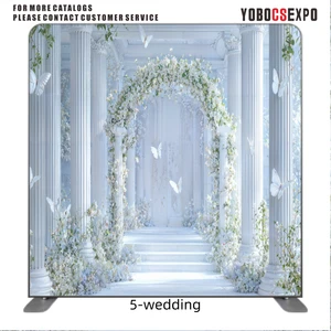 Wedding Background Banner Fabric Double-sided Customization Foldable Portable Lightweight Aluminum Frame