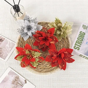 Hot Selling Christmas Tree Ornaments Christmas Wreaths Poinsettia Christmas Flowers