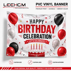 Hot Sale Custom Waterproof UV Resistant HD Print PVC Vinyl Banner for Birthday Party Backdrop Indoor Outdoor Celebration Decor