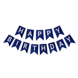 Custom Navy Blue Decoration Happy Birthday Banner