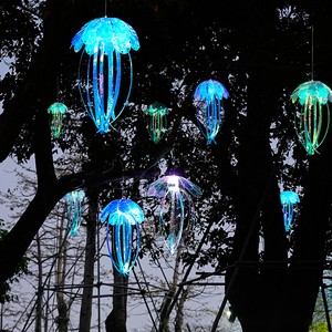 Garden Lights Jellyfish LED Fiber Optic Outdoor Waterproof Colorful for Tree Hanging Chandelier LED Lighting