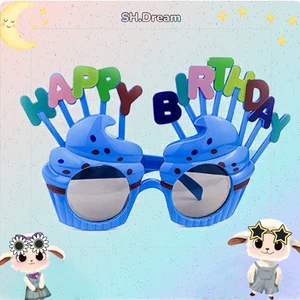 Cute Happy Birthday Glasses for Kids Cream Cake Party Sunglasses Pink Party Glasses