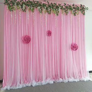 Xinlan Luxury Home Decoration Wedding Party Wall Backdrop Wedding Event Stage Backdrop Curtain