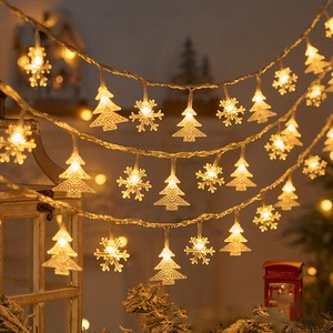 Christmas Lights Snowflake String Lights Fairy Lights Waterproof Star Ball LED Lamp for Home Christmas Tree Garden Decor
