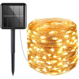 12/22/32m Waterproof Led Solar Copper Wire Christmas Tree Lights Holiday Lighting String Diwali Lights Outdoor Garden Decoration