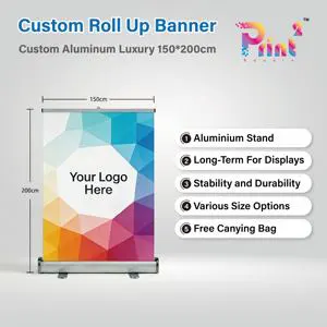 Custom Aluminum Luxury 150*200cm Roll up Banner Stands Pull up Banner