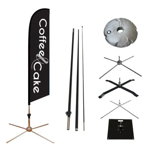 Wholesale Custom 12-Foot Tall Feather Flag Banner Kit Outdoor Advertising Aluminum Flagpole For Business Promotion