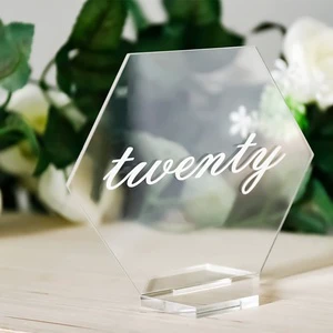 JERY DIY Table Setting Acrylic Seating Chart with Escort Cards Plastic Card Sign for Wedding Display Rack