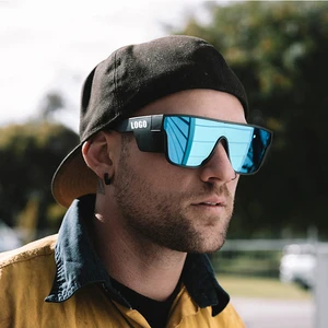 LMA Retro Square ANSI Z87 Big Matte Frame Mirror Blue Men Work Eyewear Anti Scratch Women AS/NZS 1337.1 UV400 Safety Sunglasses
