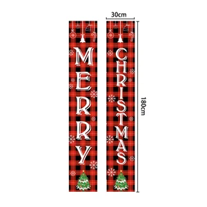 2025 New Christmas Party Wall Decorations Couplet Christmas Children Theme Home Decoration Door Custom Festival Scene Couplets