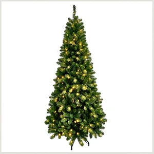 High Quality 7ft Realistic Premium Artificial Christmas Tree With Durable Base Eco-friendly Pvc For Living Room Display