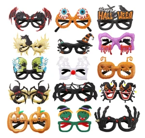 Wowei Fun Novelty Glasses Halloween Costume Props Scary Prank Glasses Decorated for Halloween Party Supplies Children's Gifts