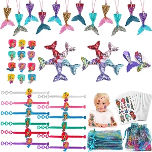 72pcs Custom Little Mermaid Themed Party Favors for Girls-Birthday Wedding Chinese New Year & Christmas Accessories