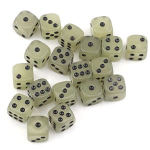 Glow in the Dark Six Sided Dice Set With White Dots for Tabletop RPGs Board Games Casino Nights Party Supplies Hobby