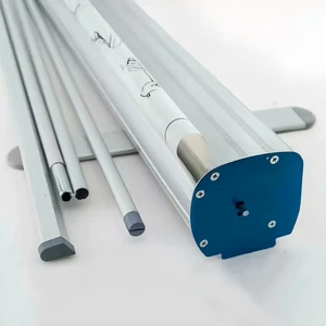 Custom Single-Sided Aluminum Retractable Lightweight Portable Roll-Up Banner Stand For Exhibition Trade Show Advertising Display