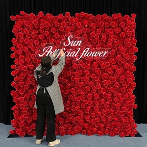 Sunwedding Factory Wholesale Wedding Flower Wall Artificial Flower Backdrop Restaurant Decoration Wedding Party Event Wall Panel