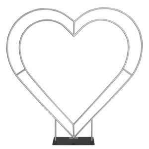 Custom Portable 6.6FT Aluminum Alloy Detachable Wedding Balloon Flower Wall Heart Shape Background Frame Arch Stand
