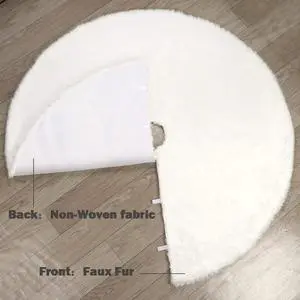OEM Wholesale 90 122 150cm Customizable White Christmas Tree Skirt Plush Decorations Plastic Material Holiday Supplies Accessory