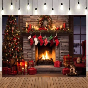 Polyester Banner Custom UV Printed Hanging Modern Style Promotional Holiday Wedding Birthday Party Decoration Display Christmas