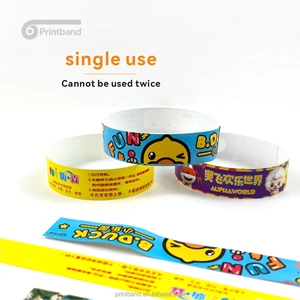 Customizable PP Synthetic Paper Wristband Disposable Waterproof Security Identification Event Festival In Stock Wholesale Band