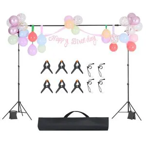8.5 X 10 ft Adjustable Photo Backdrop Stand Kit Heavy Duty 2 Tripods Portable Background StandBackdrop Stand