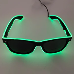 Black Lens LED Party Glasses Custom LOGO LED EL Wire Light up Glasses for Party Festival