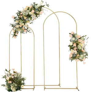 Wholesale Wedding Birthday Party Supplies Bridal Background Metal Gold Wedding Arch Backdrop Stand Balloon Arched Frame Decora
