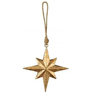 Export Quality Completely Customized Handicraft Christmas Tree Decoration Iron Large Metal Star Luxury Hanging Ornament Modern