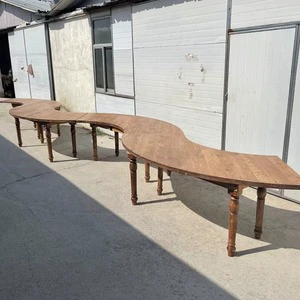 Custom Color DIY Arrangements S Shape Solid Wood Serpentine Table Wedding