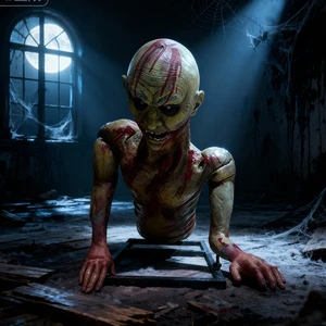 Animatronic Horror Model with Moving Features Plastic Round Factory Direct Adult Halloween Decoration Prop