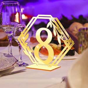 High Quality Acrylic Place Cards Wedding Table Number 1-20 with Stand Holder for Wedding Reception