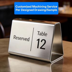 OEM Stainless Steel Hollow Double Sides Standing Table Number Customized Desk Sign Plate Restaurant Cafe Bar Reserved Seat Card