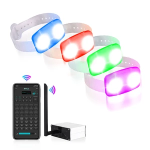 App Control Led Party Bracelets White Pp Glow Flashing Light up Wristband for Wedding Concert Festival Bulk Custom Logo
