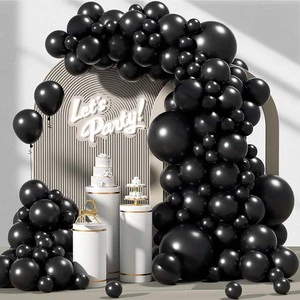 Black Out Theme Party Kit Happy Birthday Decoration Black Balloon Arch Kit New Year Halloween Graduation Party Supplies