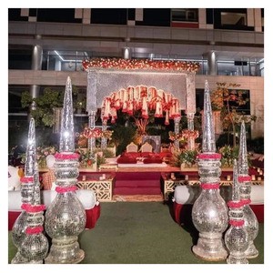 Wedding Decoration Backdrop for Event Stage Easy to Install Gold Wedding Backdrop Frames Wedding Stage Decorations for Sale