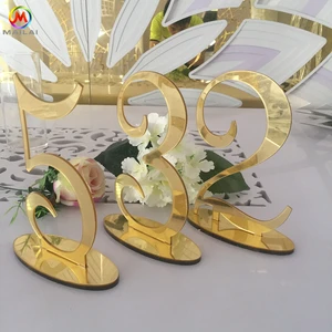 Luxury Gold Acrylic Table Numbers for Wedding Birthday Party Events-Seat Cards & Dinner Table Signs-MAILAI ML-TN01