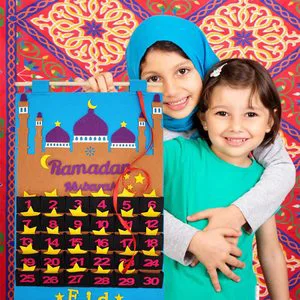 30Days Ramadan Advent Calendar Eid Mubarak Hanging Felt Advent Calendar for Kids Gifts Ramadan Party Supplies